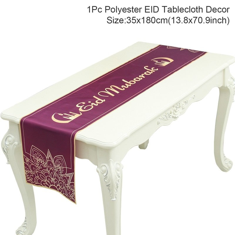 SPECIFICATIONSis_customized: NoOrigin: Mainland ChinaOccasion: Eid al-FitrMaterial: non-woven fabricsElectronic: NOCN: ZhejiangBrand Name: staraiseHome Tablecloth Ramadan Kareem Islamic Muslim Party Eid Al Adha Gifts 2023