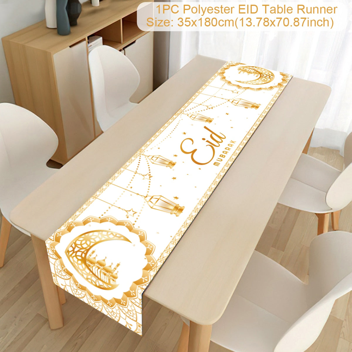 SPECIFICATIONSis_customized: NoOrigin: Mainland ChinaOccasion: Eid al-FitrMaterial: non-woven fabricsElectronic: NOCN: ZhejiangBrand Name: staraiseHome Tablecloth Ramadan Kareem Islamic Muslim Party Eid Al Adha Gifts 2023