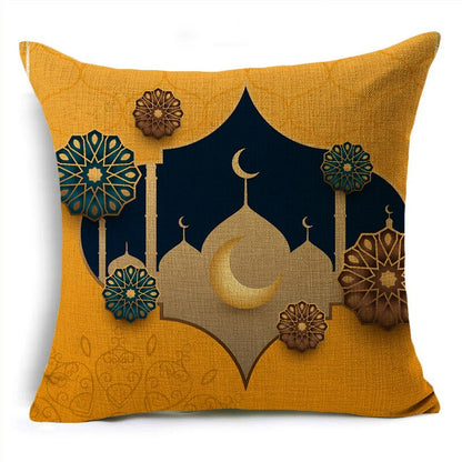 SPECIFICATIONSis_customized: YesUse: SeatUse: carUse: ChairUse: DecorativeTechnics: HANDMADEStyle: PlainShape: SquareSet Type: NOPattern Type: PrintPattern: PRINTEDOOMIO Ramadan Decoration Pillowcase EID Mubarak Decor