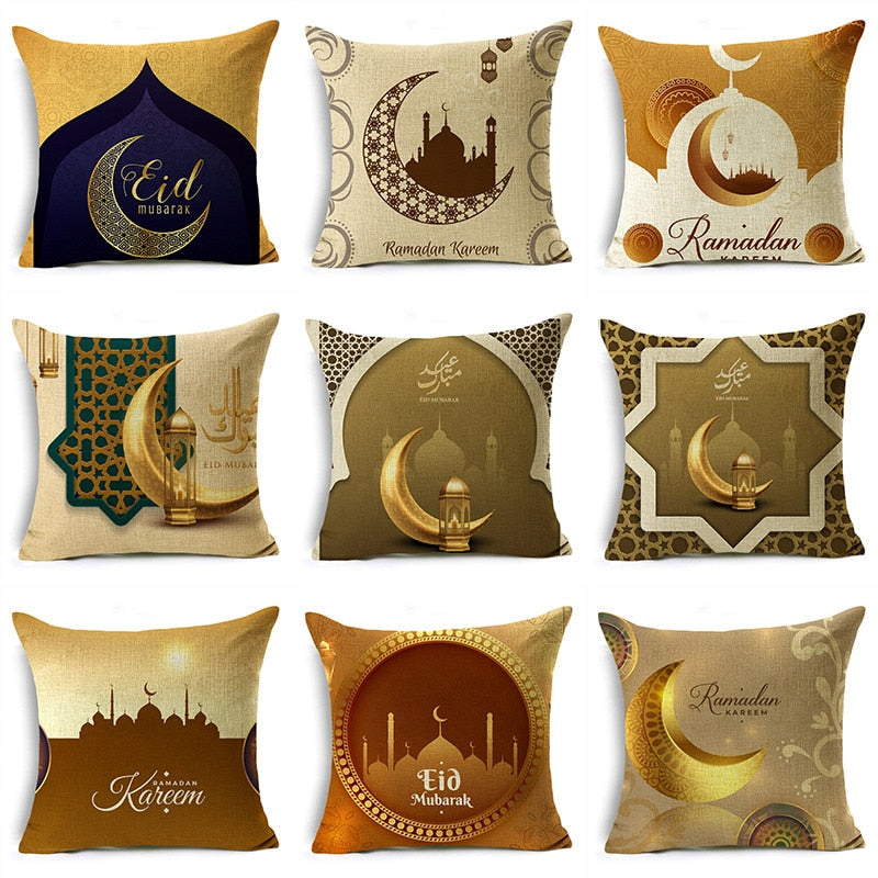 SPECIFICATIONSis_customized: YesUse: SeatUse: carUse: ChairUse: DecorativeTechnics: HANDMADEStyle: PlainShape: SquareSet Type: NOPattern Type: PrintPattern: PRINTEDOOMIO Ramadan Decoration Pillowcase EID Mubarak Decor