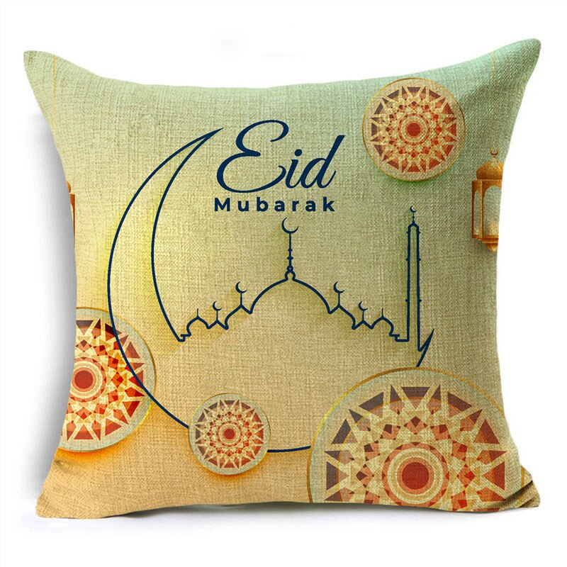 SPECIFICATIONSis_customized: YesUse: SeatUse: carUse: ChairUse: DecorativeTechnics: HANDMADEStyle: PlainShape: SquareSet Type: NOPattern Type: PrintPattern: PRINTEDOOMIO Ramadan Decoration Pillowcase EID Mubarak Decor