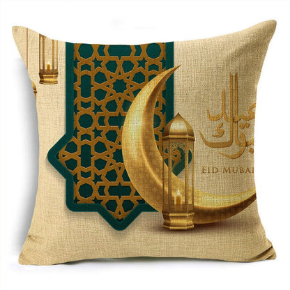 SPECIFICATIONSis_customized: YesUse: SeatUse: carUse: ChairUse: DecorativeTechnics: HANDMADEStyle: PlainShape: SquareSet Type: NOPattern Type: PrintPattern: PRINTEDOOMIO Ramadan Decoration Pillowcase EID Mubarak Decor