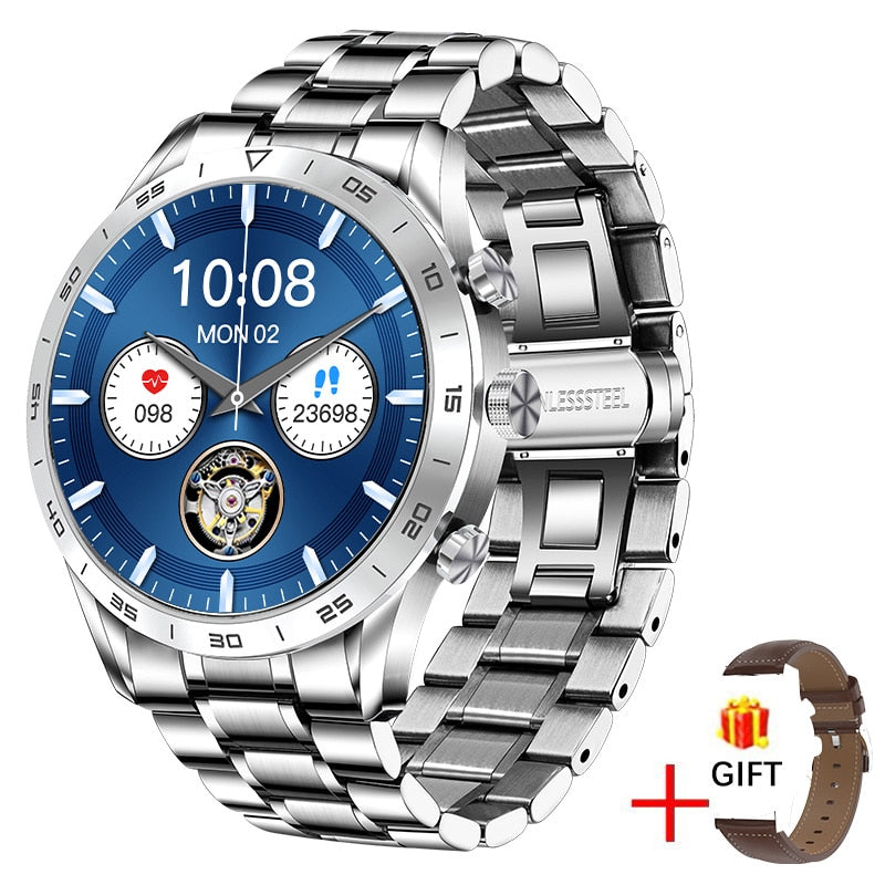 SPECIFICATIONSwatch for women: fitness trackerstopwatch: Step countdistance: sleep monitoringanswer the phone: Call watchesWeather display: Music watchWaterproof Gra2023 Smartwatch Man AMOLED Full Touch Screen Bluetooth Dial Contacts Sync Heart Rate Healthy Sport Watches Man Smart Watch Men