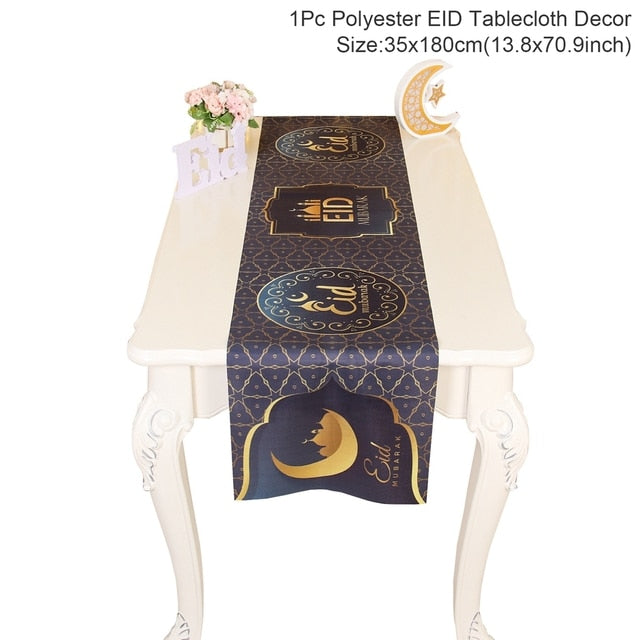 SPECIFICATIONSis_customized: NoOrigin: Mainland ChinaOccasion: Eid al-FitrMaterial: non-woven fabricsElectronic: NOCN: ZhejiangBrand Name: staraiseHome Tablecloth Ramadan Kareem Islamic Muslim Party Eid Al Adha Gifts 2023