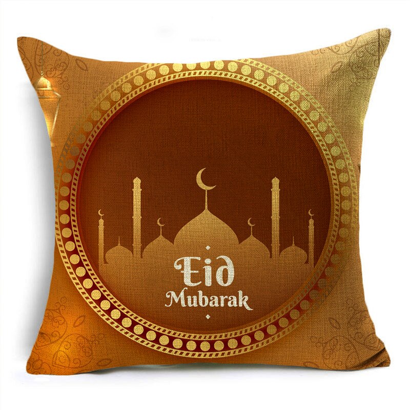 SPECIFICATIONSis_customized: YesUse: SeatUse: carUse: ChairUse: DecorativeTechnics: HANDMADEStyle: PlainShape: SquareSet Type: NOPattern Type: PrintPattern: PRINTEDOOMIO Ramadan Decoration Pillowcase EID Mubarak Decor