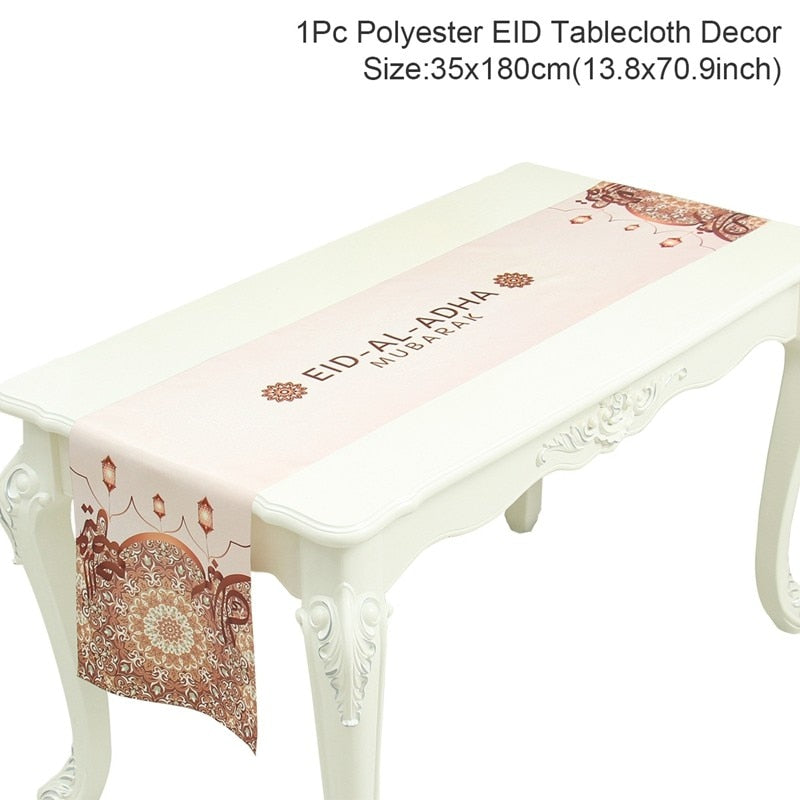 SPECIFICATIONSis_customized: NoOrigin: Mainland ChinaOccasion: Eid al-FitrMaterial: non-woven fabricsElectronic: NOCN: ZhejiangBrand Name: staraiseHome Tablecloth Ramadan Kareem Islamic Muslim Party Eid Al Adha Gifts 2023