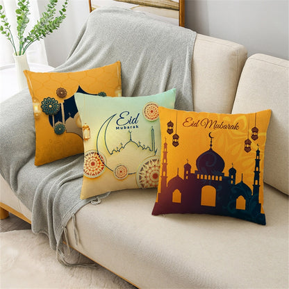 SPECIFICATIONSis_customized: YesUse: SeatUse: carUse: ChairUse: DecorativeTechnics: HANDMADEStyle: PlainShape: SquareSet Type: NOPattern Type: PrintPattern: PRINTEDOOMIO Ramadan Decoration Pillowcase EID Mubarak Decor