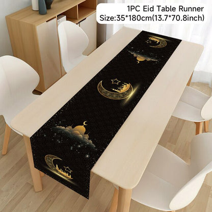 SPECIFICATIONSis_customized: NoOrigin: Mainland ChinaOccasion: Eid al-FitrMaterial: non-woven fabricsElectronic: NOCN: ZhejiangBrand Name: staraiseHome Tablecloth Ramadan Kareem Islamic Muslim Party Eid Al Adha Gifts 2023