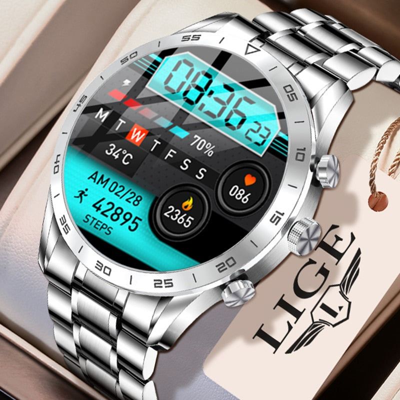 SPECIFICATIONSwatch for women: fitness trackerstopwatch: Step countdistance: sleep monitoringanswer the phone: Call watchesWeather display: Music watchWaterproof Gra2023 Smartwatch Man AMOLED Full Touch Screen Bluetooth Dial Contacts Sync Heart Rate Healthy Sport Watches Man Smart Watch Men