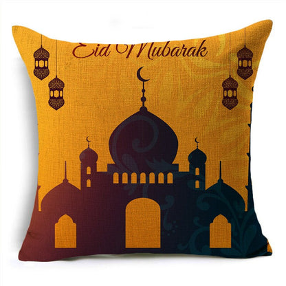 SPECIFICATIONSis_customized: YesUse: SeatUse: carUse: ChairUse: DecorativeTechnics: HANDMADEStyle: PlainShape: SquareSet Type: NOPattern Type: PrintPattern: PRINTEDOOMIO Ramadan Decoration Pillowcase EID Mubarak Decor