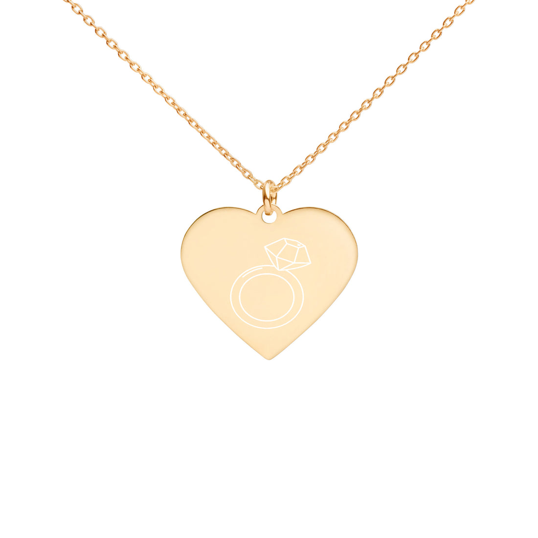 This engraved chain necklace with a sterling silver heart-shaped pendant makes for a perfect accessory for anyone in love with minimalistic and sophisticated jewelryEngraved Silver Heart Necklace