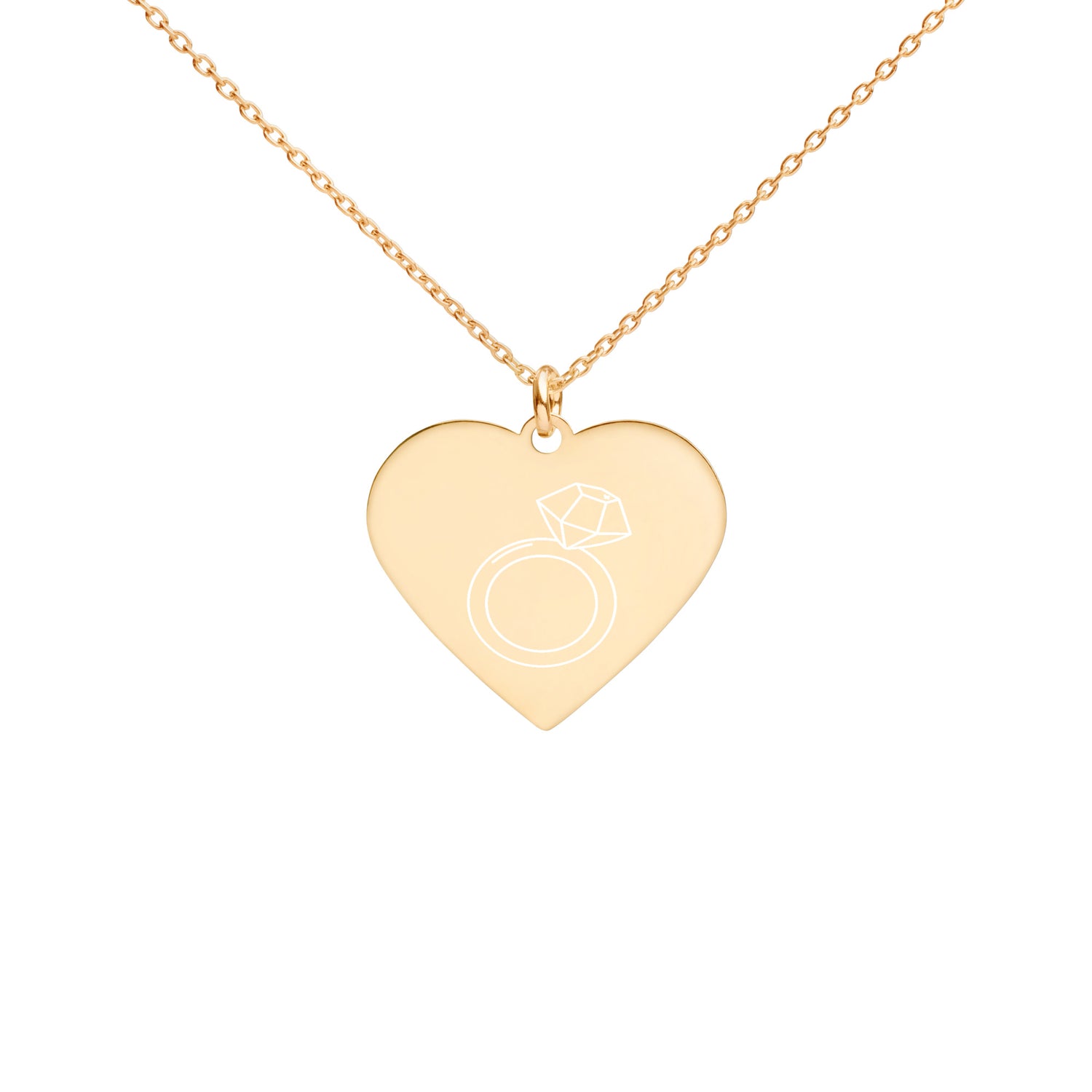 This engraved chain necklace with a sterling silver heart-shaped pendant makes for a perfect accessory for anyone in love with minimalistic and sophisticated jewelryEngraved Silver Heart Necklace