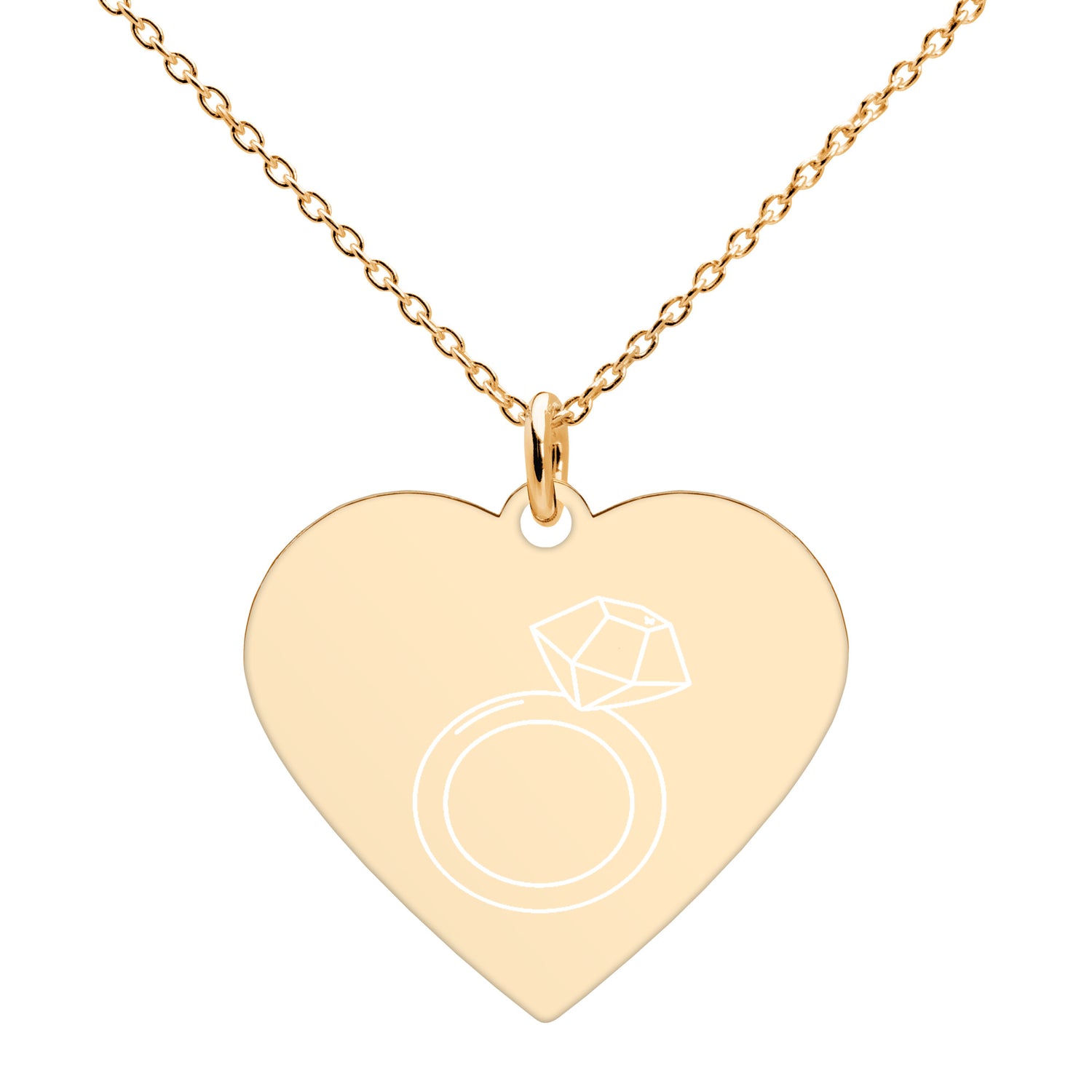 This engraved chain necklace with a sterling silver heart-shaped pendant makes for a perfect accessory for anyone in love with minimalistic and sophisticated jewelryEngraved Silver Heart Necklace