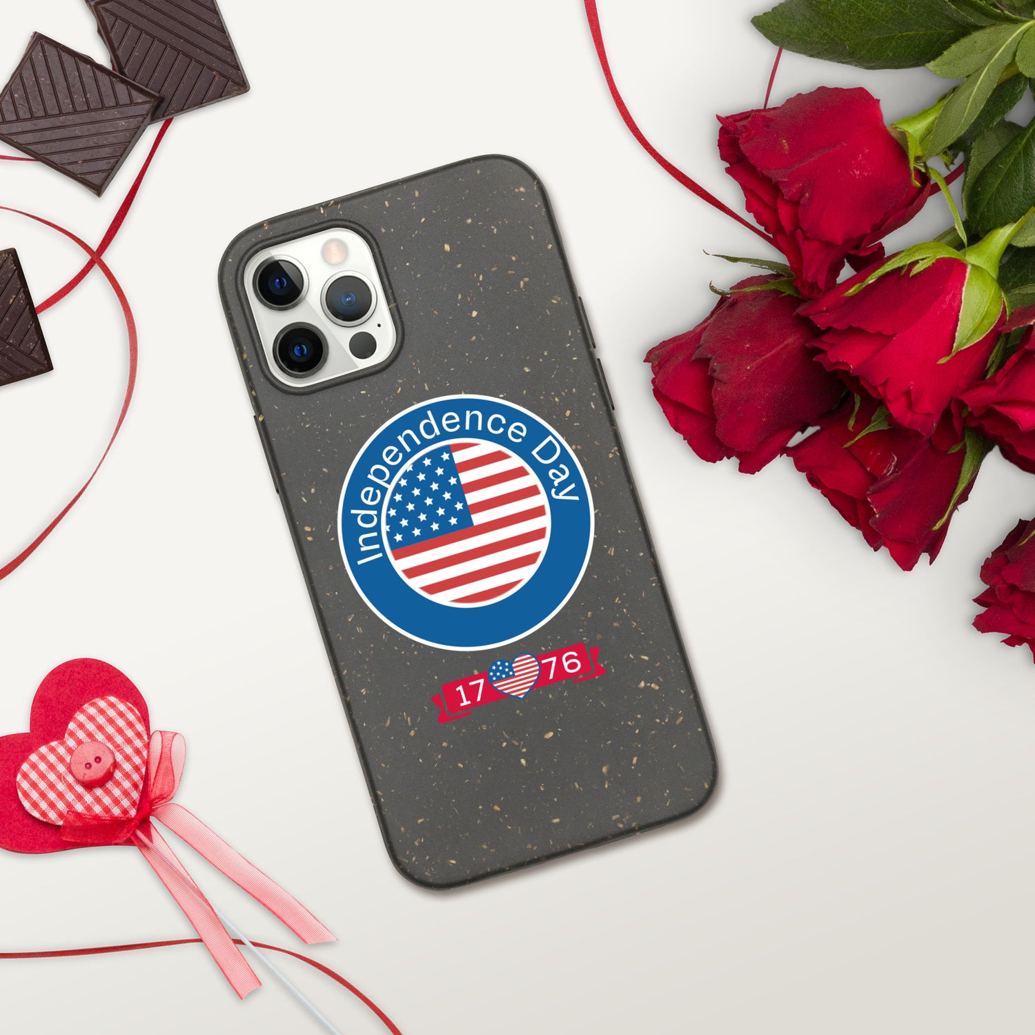 Bye-bye to scratches and bumps! The Speckled Case for iPhone® will guard your phone against falls and mishaps. Get it today and protect your phone in style

• ComponIndependence day USA Speckled Case