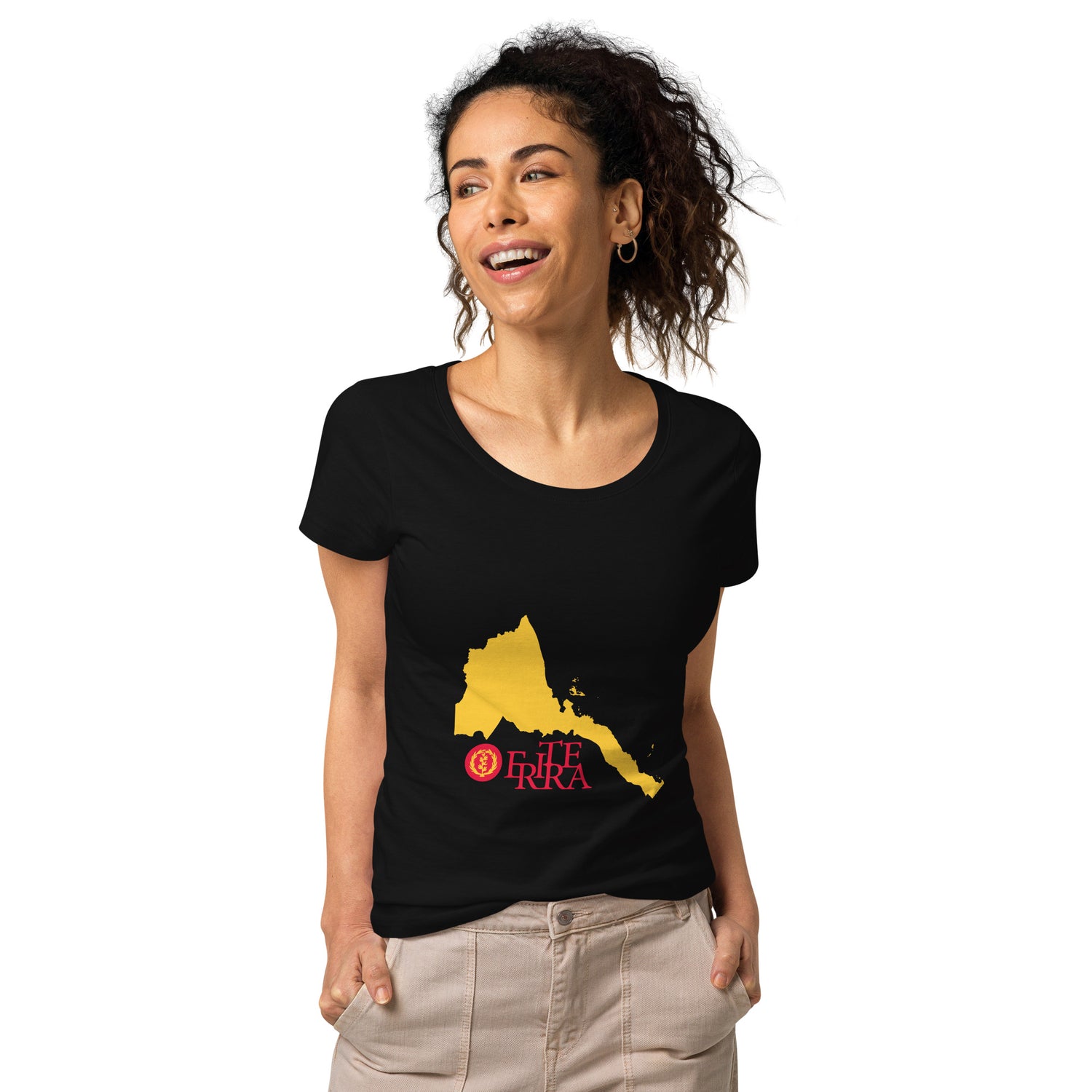 Comfortable, casual, and so soft—this women’s basic organic t-shirt will quickly become your go-to tee. Order your next eco-friendly essential and enjoy feeling cozyEritrea map Women’