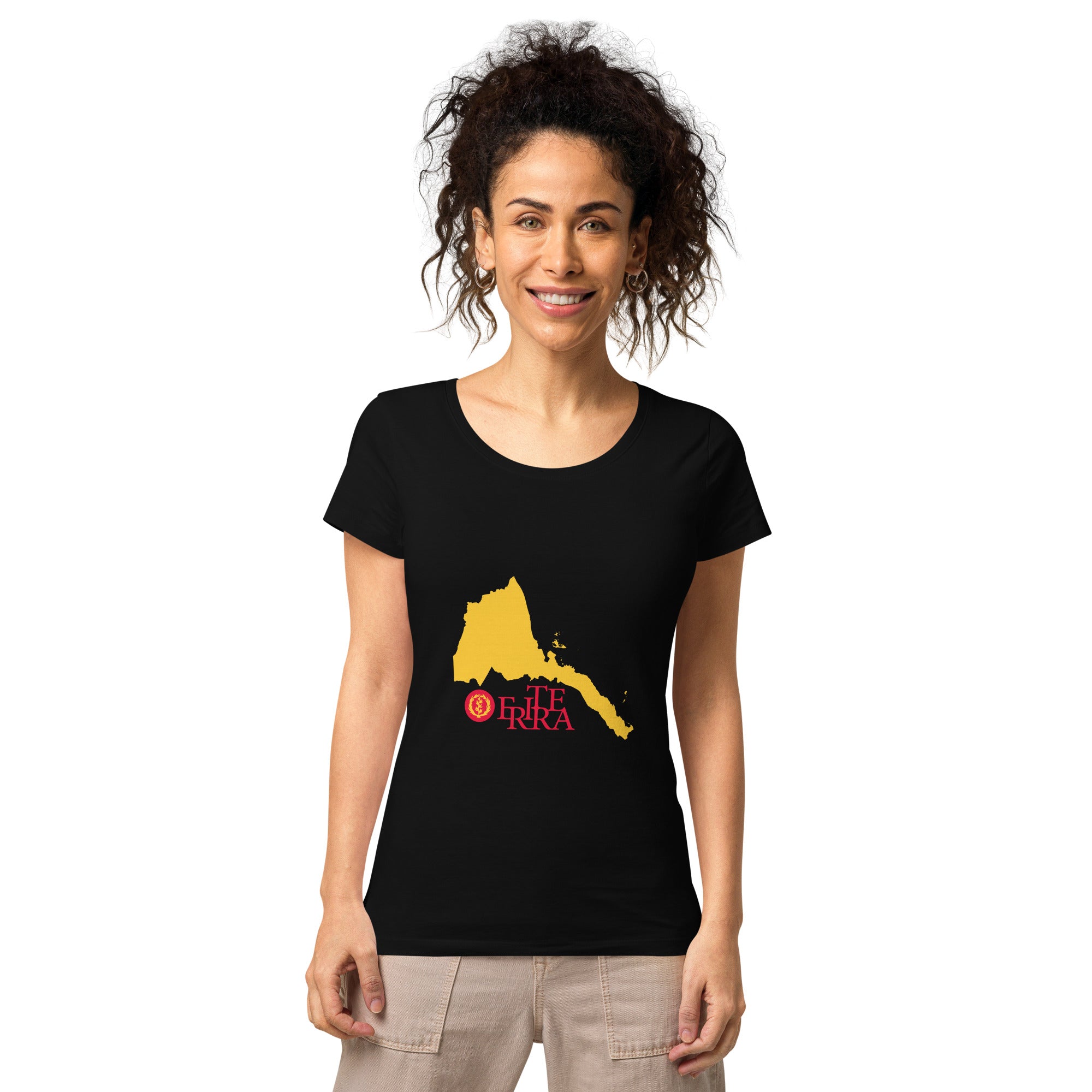 Comfortable, casual, and so soft—this women’s basic organic t-shirt will quickly become your go-to tee. Order your next eco-friendly essential and enjoy feeling cozyEritrea map Women’